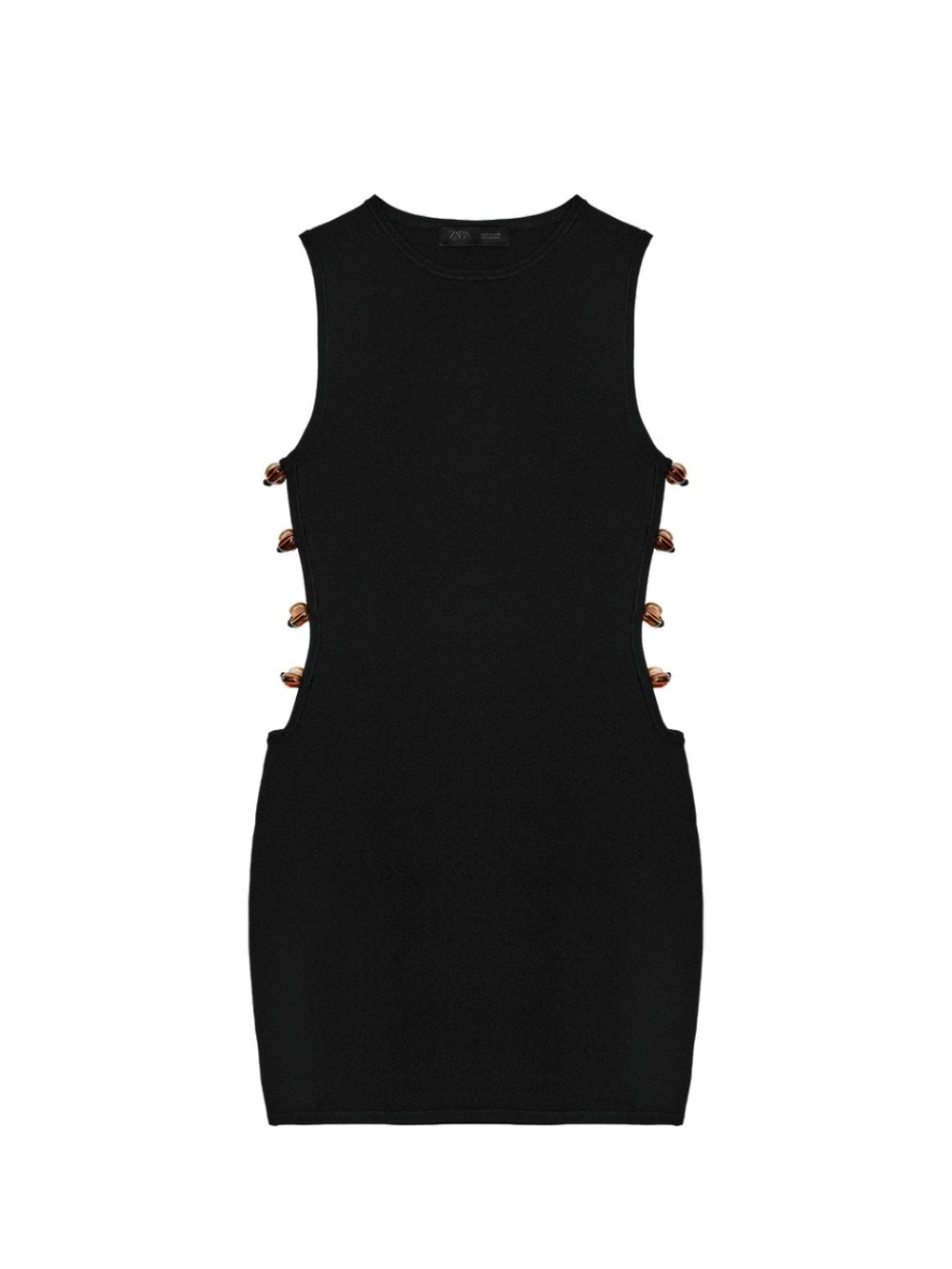 Zara Black Dress with Side Cut Out and Bead details